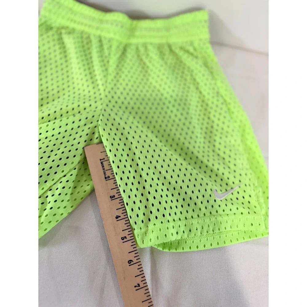 Nike Athletic Mesh Shorts Spandex Lining Lime Green DRI-FIT Youth Size Medium M